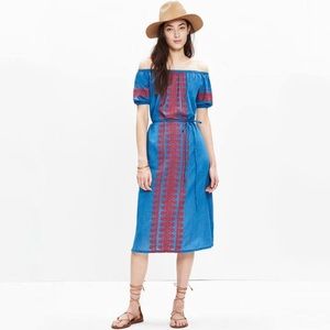 Madewell off-shoulder chambray dress